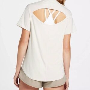 DSG Women’s Cream Cutout-Back Activewear Tee UV Protection +50 Moisture Wicking